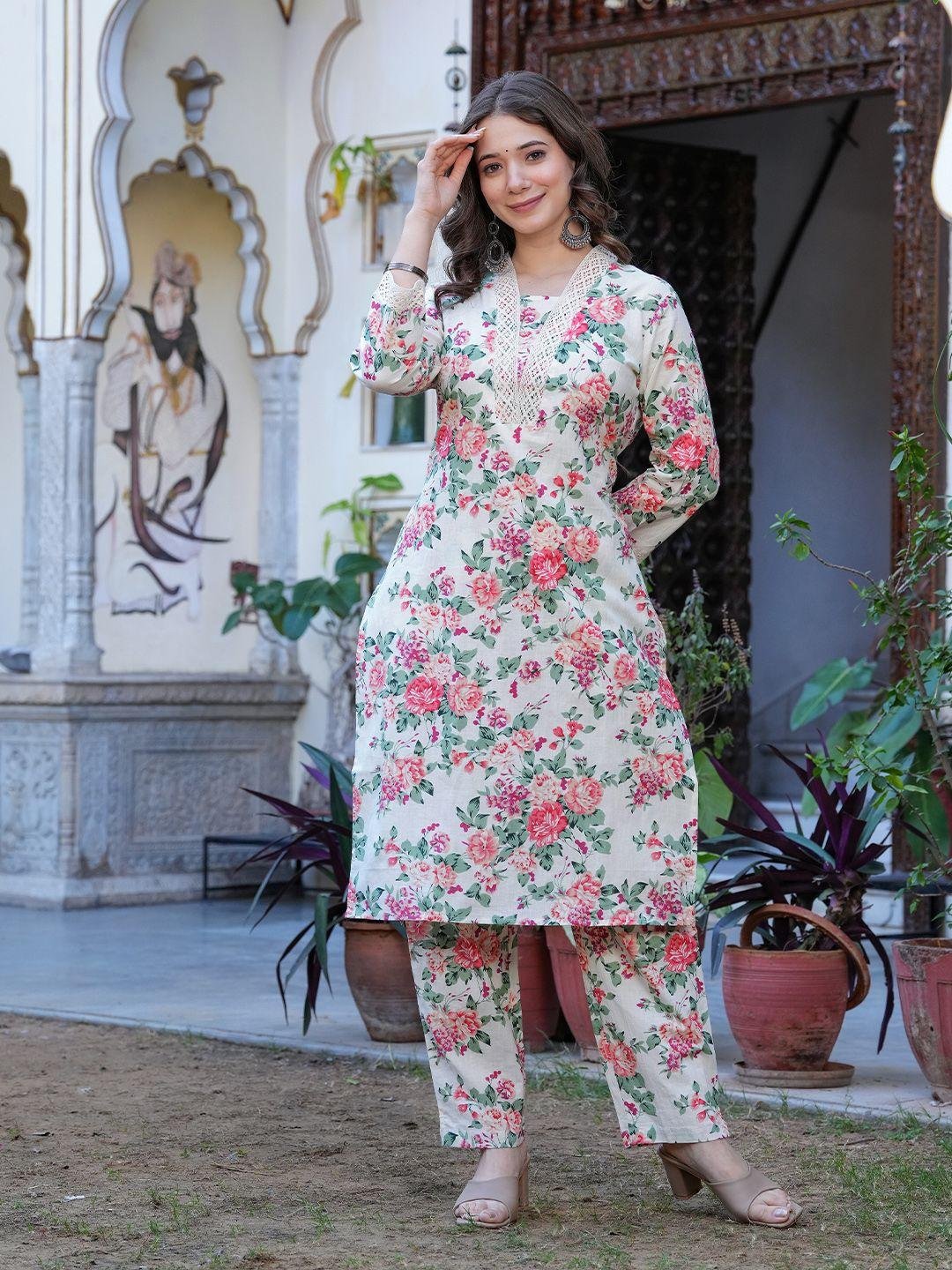 Kurta Sets | Floral Cotton Kurta Set